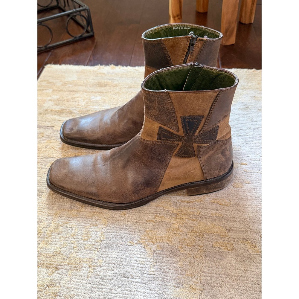 Vintage Sketchers Collection y2k Square toe Western Boots Mens 12 Two Tone Cross